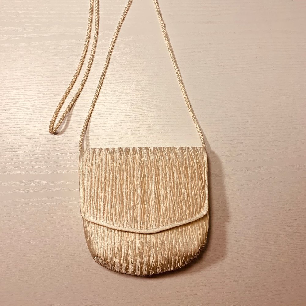 Ivory satin evening purse